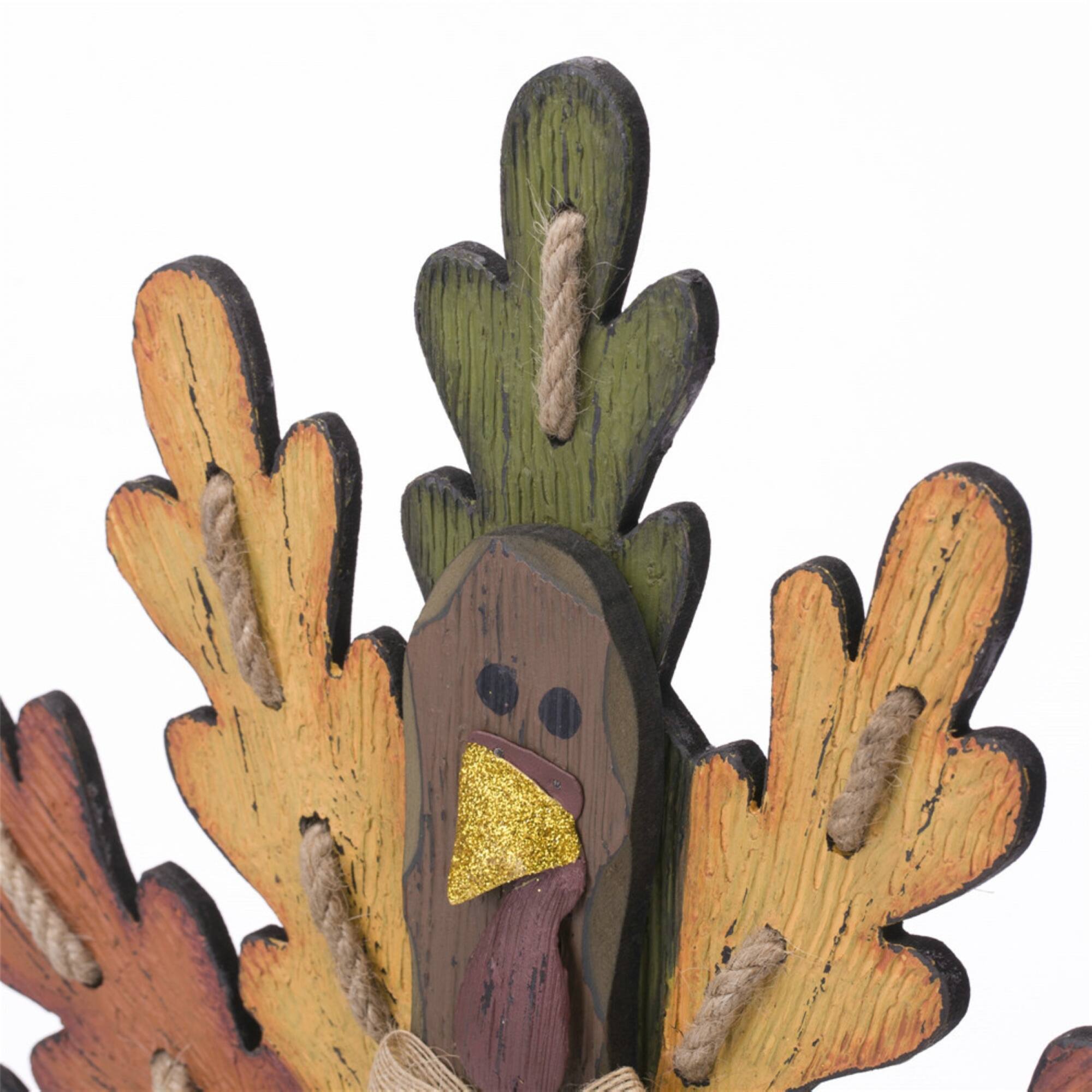 Glitzhome® 'Give Thanks' Turkey Décor